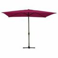 Propation 6.5 x 10 Ft. Aluminum Patio Market Umbrella Tilt with Crank - Burgundy Fabric & Bronze Pole PR331895